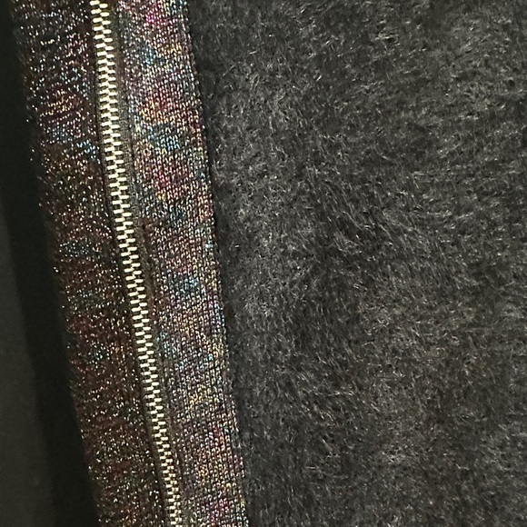 Zipper Glitter Embellishment Black Sweater - Picture 5 of 6